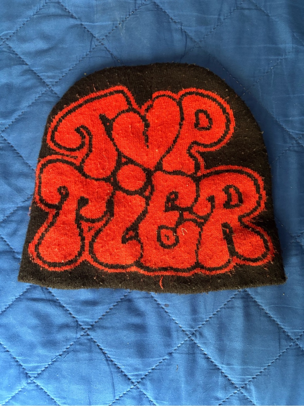 Kids Black & Red 'Pop Tiger' Beanie Hat